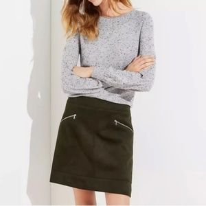 Loft Suede Miniskirt with Pockets - Olive Green